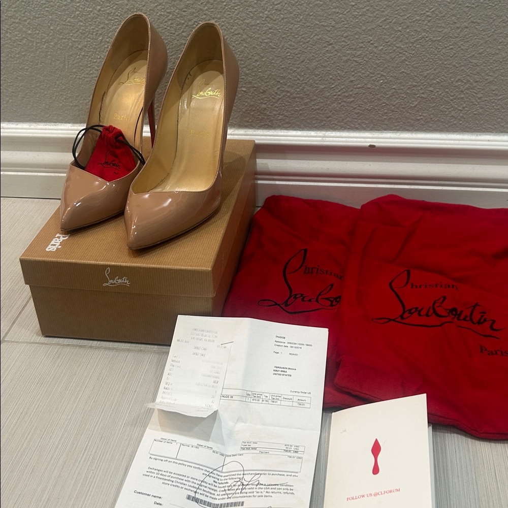 Christian Louboutin Patent Leather Heels - Nude - Picture 6 of 9